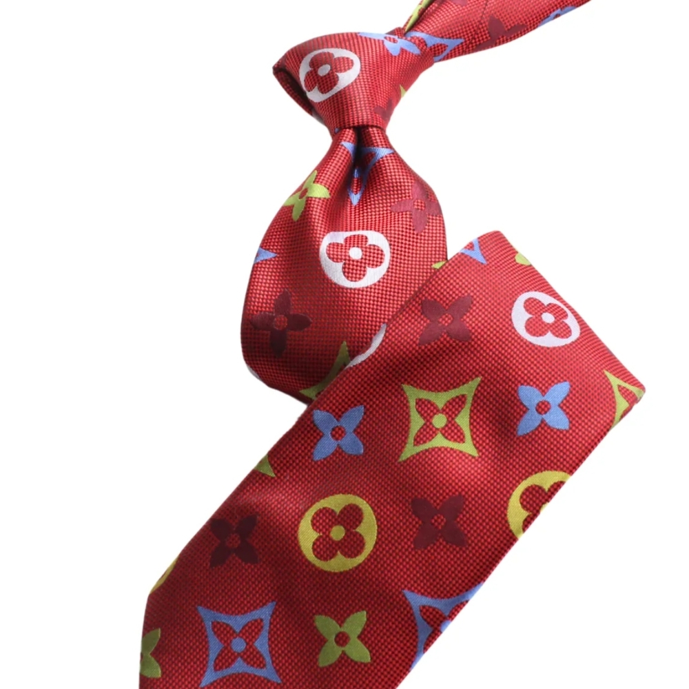 Designer Red Patterned Tie